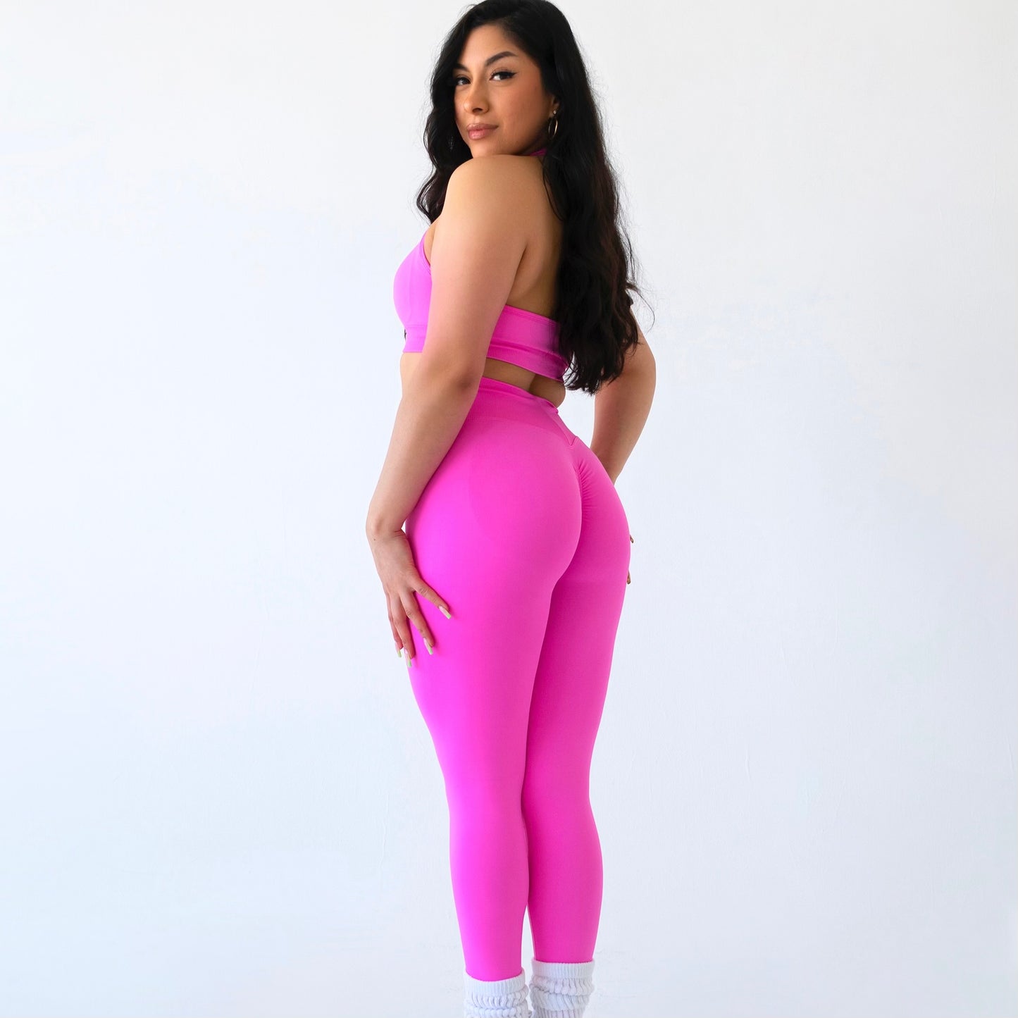 Contour Hot Pink Halter Top Set