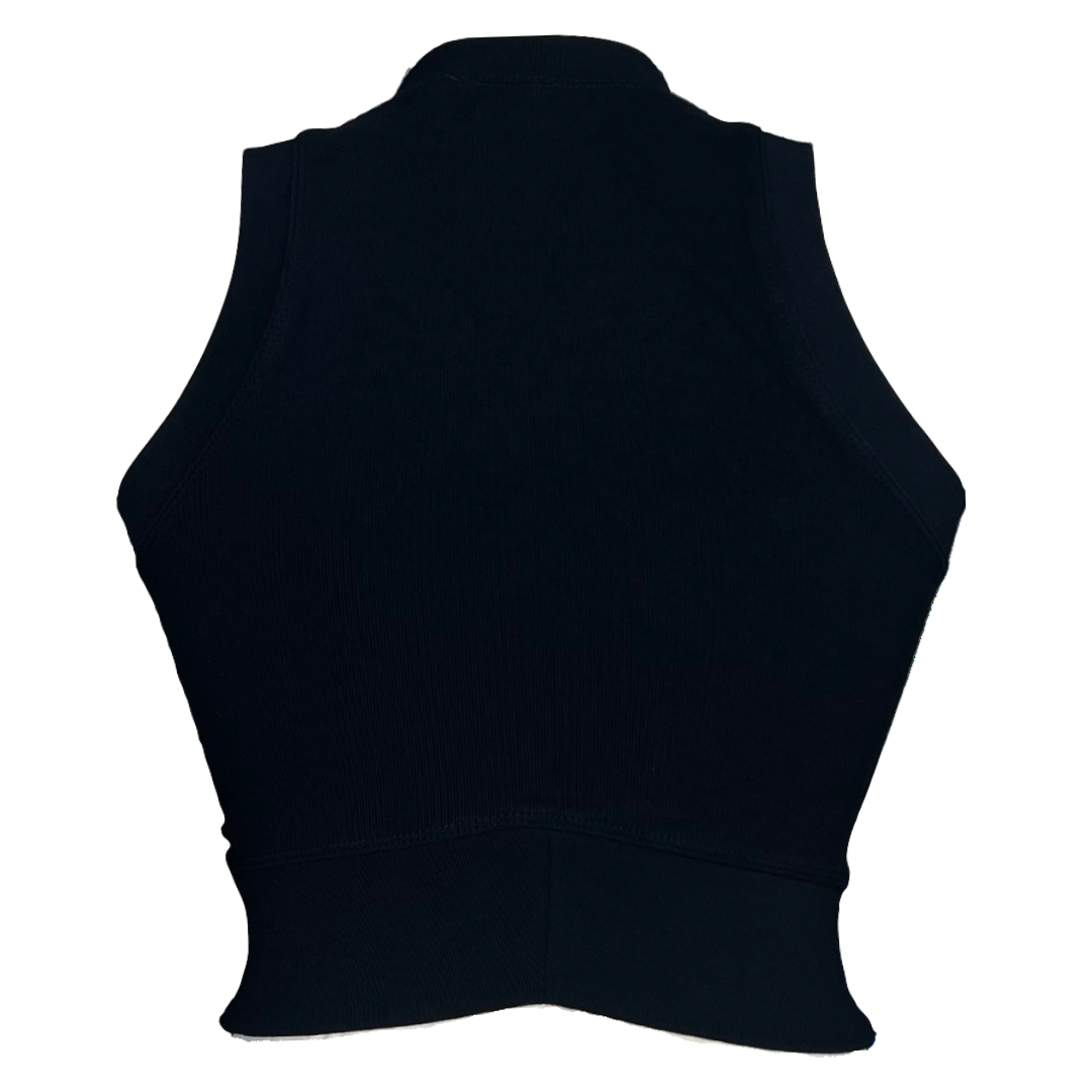 Black Cut Hem Luxe Crop Tank