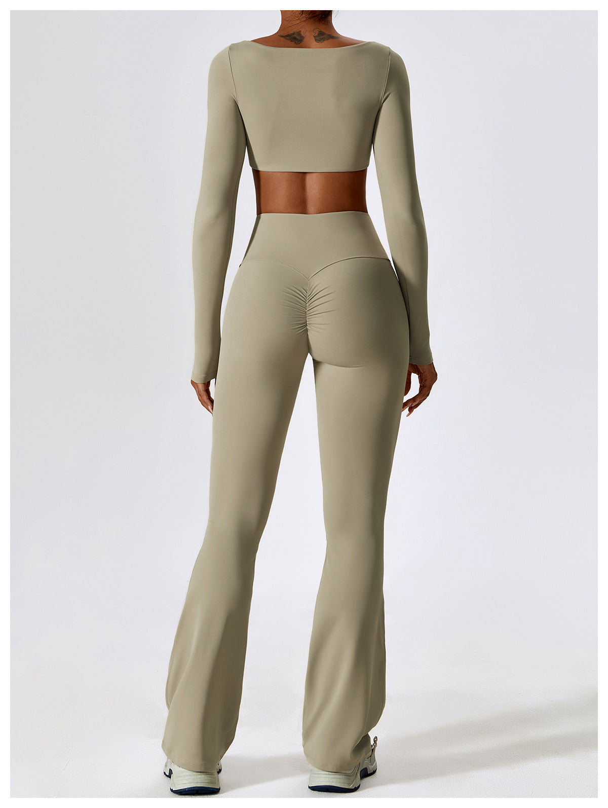 Taupe Long Sleeve Top and Yoga Pant Athleisure Set