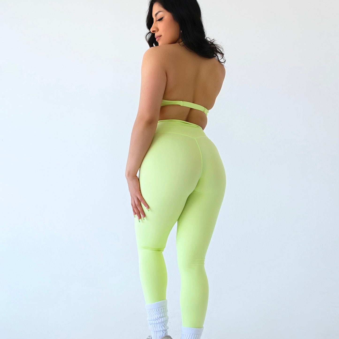 Light Green Smooth Halter Twist Top