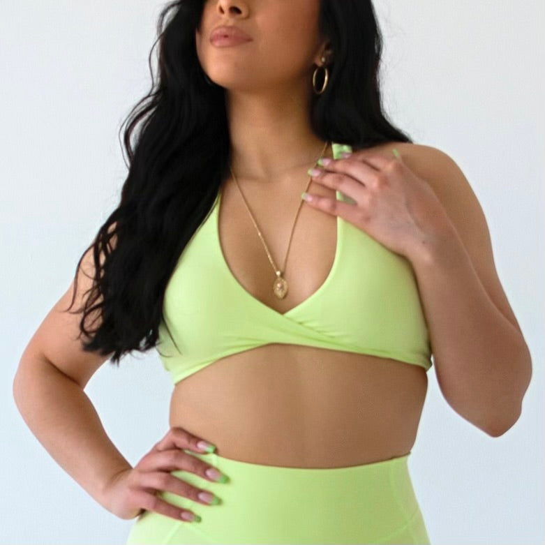 Light Green Smooth Halter Twist Top